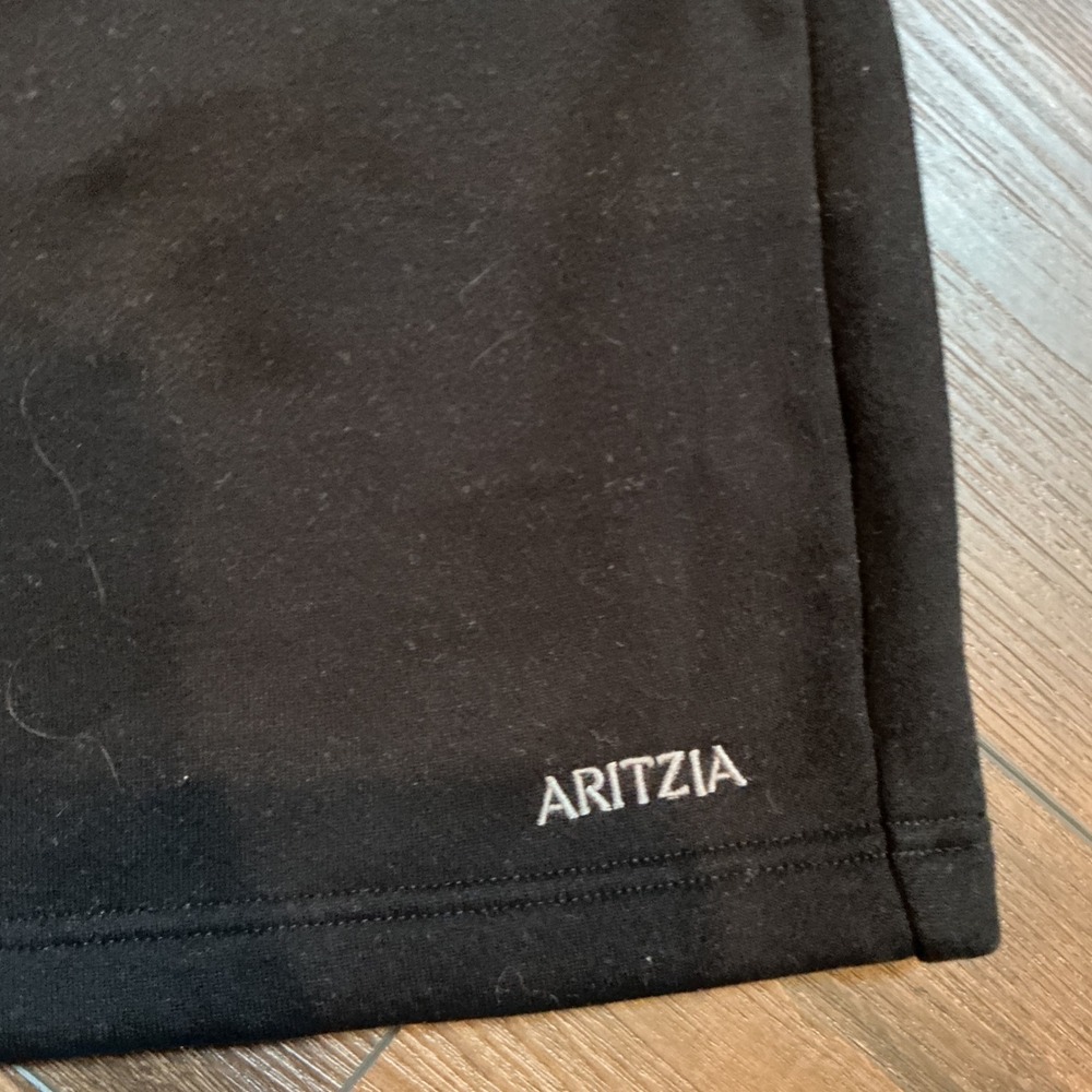 Aritzia Tna Sweatfleece Cozy Fleece Perfect Mini Skirt Black Elastic Waist S NWT - Picture 2 of 6